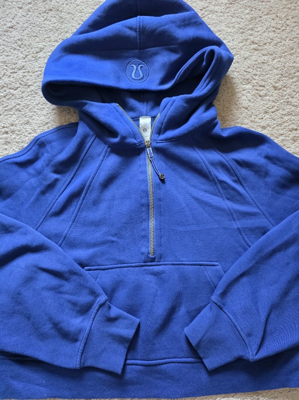 Like New Lululemon Scuba Oversized Half Zip Hoodie Sweatshirt Larkspur Sz XS / S